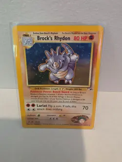 Pokemon TCG Brock's Rhydon Gym Heroes 2/132 Holo Unlimited Rare - Image 1