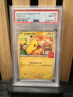 Pokemon Pikachu McDonald‘s Promo JPN 2025 020/M-P PSA 8 - Image 1