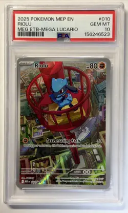 2025 Pokemon Riolu Mega Evolution EN Black Star Promo #010 PSA 10 - GEM MINT - Image 1