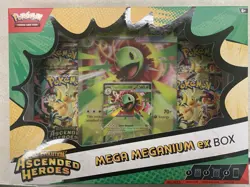 Pokemon Ascended Heroes Factory Sealed Mega Meganium Ex Box 4 Booster Packs - Image 1