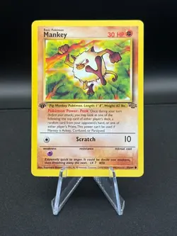 Mankey 55/64 - Pokemon 1999 - Jungle 1st Edition - LP - Image 1