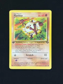 Mankey 55/64 - Pokemon 1999 - Jungle 1st Edition - LP - Image 3