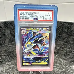 Pokemon Mega Sharpedo ex Special Illustration Rare Holo 127/094 PSA 10 EN - Image 1