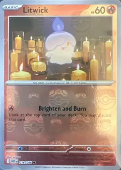 Pokemon Litwick 16/86 White Flare Master Ball Holo -NM - Image 1
