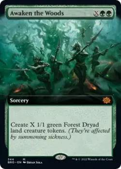 MTG English Awaken the Woods (Extended Art) NM Foil The Brothers' War - Image 1