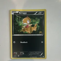 Pokemon TCG Scraggy 10/12 McDonald's 2012 Holo Promo Basic 60 HP Headbutt EN - Image 1