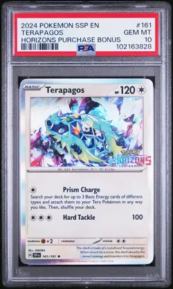 2024 POKEMON SSP EN-SURGING SPARKS #161 TERAPAGOS PSA 10 - Image 1