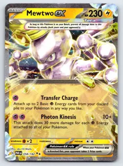 Mewtwo ex 058/182 Double Rare Paradox Rift Pokemon Near Mint - Image 1