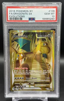 PSA 10 Dragonite EX 106/108 Full Art XY Evolutions 2016 Pokemon English GEM - Image 1
