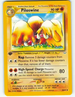 Piloswine - 1st Edition - 36/64 Neo Revelation - Pokemon TCG - 2001 - Image 1