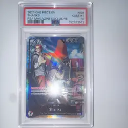 Bandai One Piece CCG Shanks Leader Full Art Holo Promo #001 PSA GEM MT 10 - Image 1
