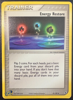 Energy Restore 81/109 EX Ruby & Sapphire Pokemon Card MP ** - Image 1
