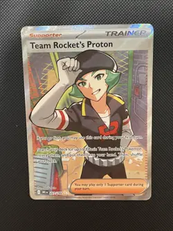 Team Rocket’s Proton 227/182 SV10 Destined Rivals Trainer Holo Pokemon Card - Image 1