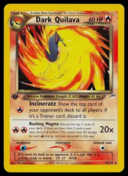 Pokemon Card - Dark Quilava Neo Destiny 39/105 Uncommon 1st Edition - Image 1