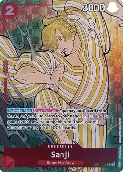 Bandai One Piece Card Game Sanji OP01-013 Romance Dawn Rare Foil Counter - Image 1
