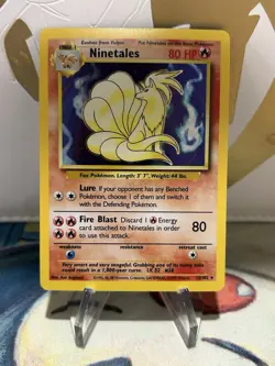 Ninetales 12/102 Pokemon Base Set Unlimited Holo Rare Card WOTC NM - Image 1