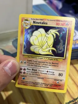 Ninetales 12/102 Pokemon Base Set Unlimited Holo Rare Card WOTC NM - Image 4