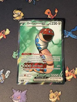 Pokemon Cards Orthworm ex 162/142 Full Art Secret Rare Stellar Crown - (NM) - Image 1