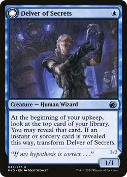 Delver of Secrets/Insectile Aberration 47 MID MTG Foil Uncommon Human Wizard EN - Image 1