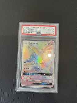 PSA 10 Rainbow Secret Rare Palkia GX #165 Ultra Prism Full Art Pokemon 2018 - Image 1
