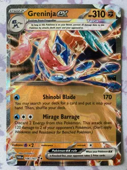 Pokemon TCG Twilight Masquerade Greninja ex 106/167 Double Rare - Image 1