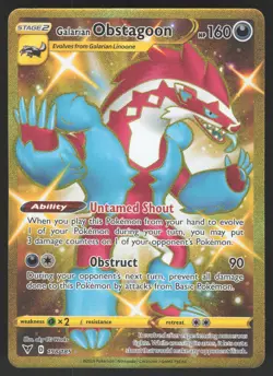 Galarian Obstagoon 198/185 Secret Rare Pokemon TCG Vivid Voltage NM - Image 1