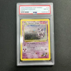 2000 POKEMON GYM HEROES HOLO #14 SABRINA'S GENGAR PSA 8 - Image 1