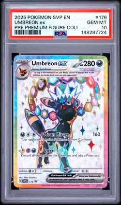 2025 Pokemon SVP EN Umbreon ex Pre Premium Figure Coll #176 PSA 10 GEM MT - Image 1