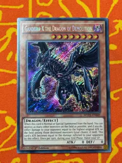 YUGIOH GANDORA-X THE DRAGON OF DEMOLITION SECRET RARE 1ST EDITION EXC MVP1-ENS49 - Image 1