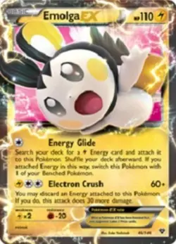 NM-Mint Emolga-EX - 46/146 - Rare Holo EX Pokemon XY Base Set - Image 1