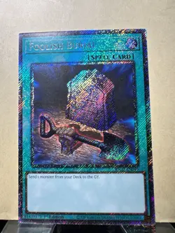 Yu-Gi-Oh! Foolish Burial RA02-EN049 Platinum Secret Rare 1st Edition Near Mint - Image 1