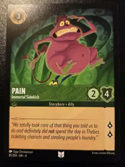 Pain - Immortal Sidekick 81/204 Uncommon Ursula's Return Disney Lorcana TCG - Image 1