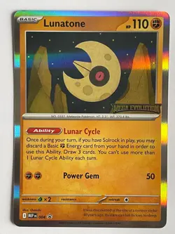 Pokemon TCG Mega Evolutions Lunatone (Mega Evolution Stamp) MEP 004 Black Star - Image 1