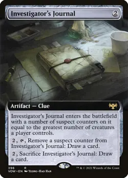 Investigator's Journal (396) Extended Art Innistrad: Crimson Vow VOW MTG Magic - Image 1