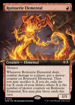 Rotisserie Elemental (352) Extended Art Wilds of Eldraine WOE MTG Magic - Image 1