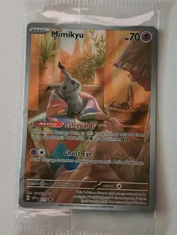 SEALED Pokemon Mimikyu SVP 075 Paldean Fates Full Art Holo Black Star Promo NM - Image 1
