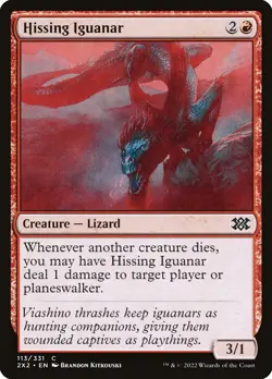 Hissing Iguanar Foil (113) Double Masters 2022 MTG Magic - Image 1