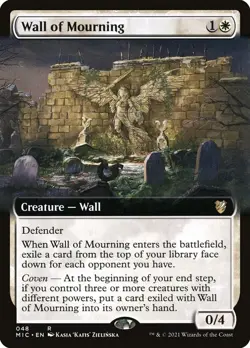 Wall of Mourning (048) Extended Art Midnight Hunt Commander MIC MTG Magic - Image 1