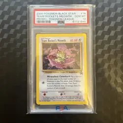 2000 Pokemon Black Star Team Rockets MEOWTH #18 Promo Pokemon League PSA 10 - Image 1