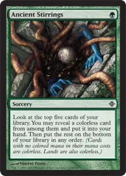4x Ancient Stirrings Moderate Play, English Rise of the Eldrazi MTG Magic - Image 1