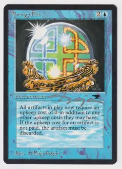 Silver Signed Energy Flux LP Antiquities Artist Kaja Foglio 1994 WOTC MTG Magic! - Image 1