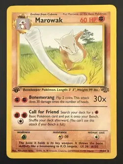Marowak 39/64 1st Edition Non- Holo - Jungle - Vintage Pokemon TCG - LP - Image 1