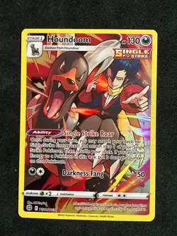 Pokemon TCG Houndoom Sword & Shield: Brilliant Stars TG10/TG30 Holo Secret Rare - Image 1