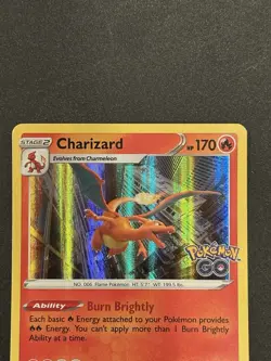 Pokemon Charizard Holo Rare 010/078 Pokemon GO Stage 2 HP170 Flare Blitz 42 - Image 2
