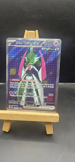 Pokemon Iron Valiant EX TCG Holo Ultra Rare Card Paradox Rift 225/182 - Image 1