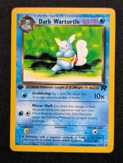Dark Wartortle 46/82 Team Rocket Pokemon LP 1st Edition - Image 1
