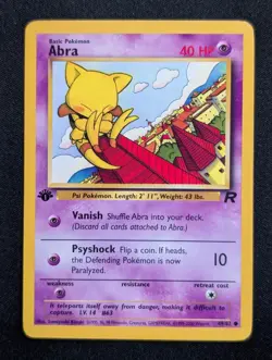 Abra 49/82 Team Rocket Pokemon LP 1st Edition - Image 1