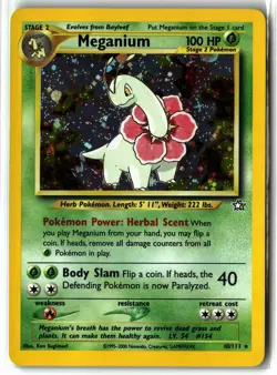 Meganium ⭐ 10/111 Holo Rare Neo Genesis 2000 Pokemon LP/MP - Image 1