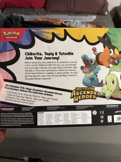 Pokemon Mega Evolution Ascended Heroes Deluxe Pin Box Chikorita Tepig Totodile - Image 2