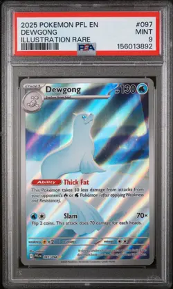 2025 POKEMON PFL EN-PHANTASMAL FLAMES ILLUSTRATION RARE #097 DEWGONG PSA 9 - Image 1